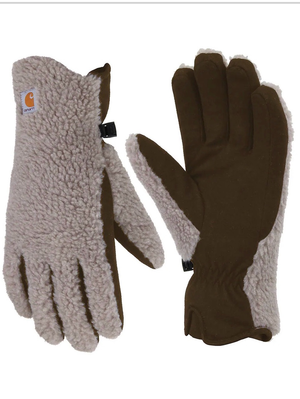 Carhartt Brown and Cream Sherpa-Lined Women's Gloves